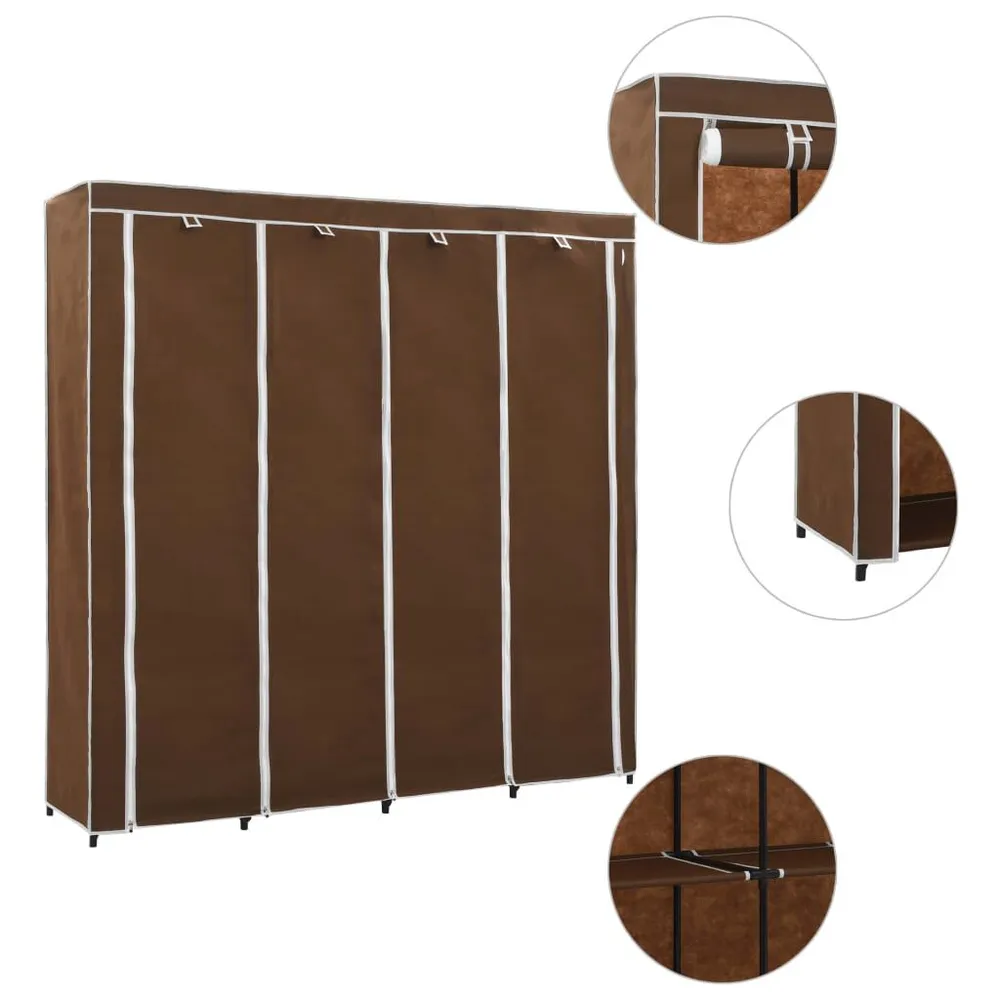 Organizador de Cintos Roupeiro com 4 compartimentos 175x45x170 cm castanho