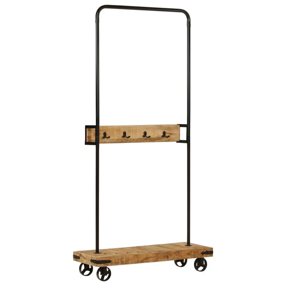 Suporte para roupa com rodas 90x35x190 cm mangueira maciç/ferro Empilhável e Modular