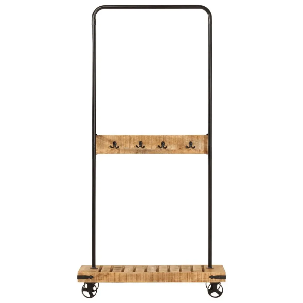 Suporte para roupa com rodas 90x35x190 cm mangueira maciç/ferro Empilhável e Modular
