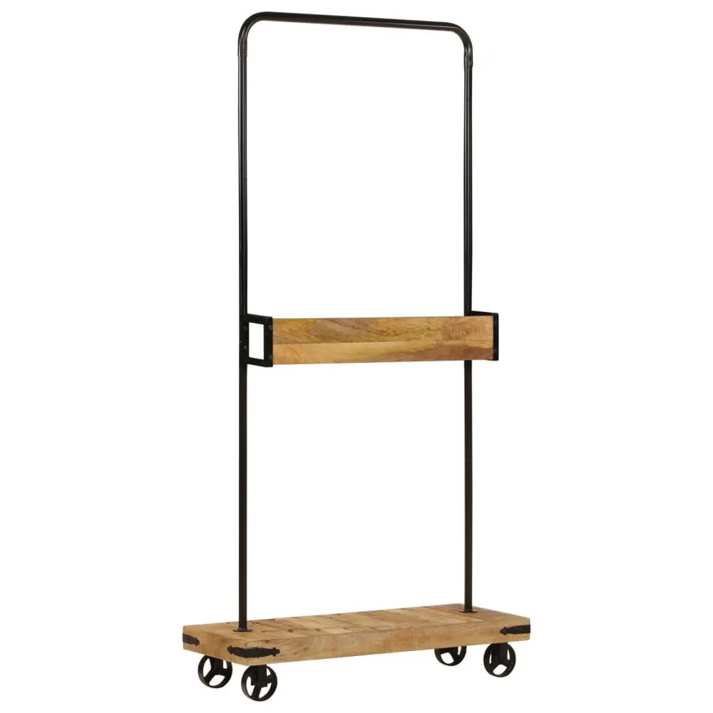 Suporte para roupa com rodas 90x35x190 cm mangueira maciç/ferro Empilhável e Modular