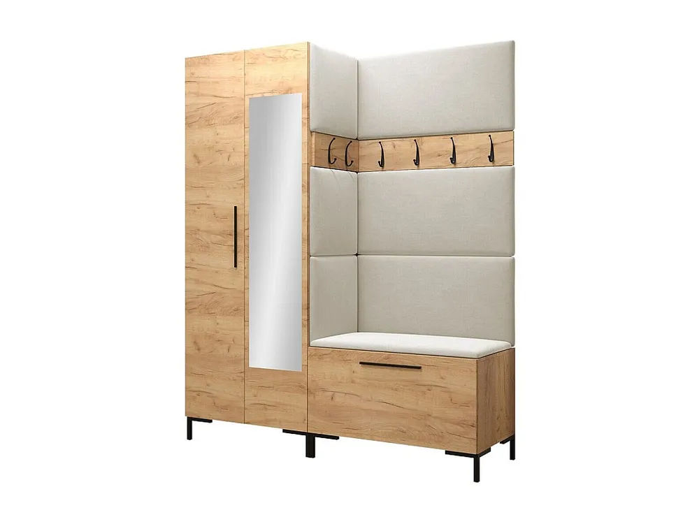 Conjunto para corredor Hartford F107, Espelho, Tecido, 196x158x46cm