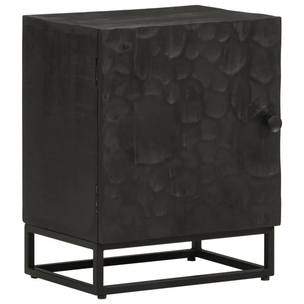 Mesa de cabeceira 40x30x50 cm mangueira maciç/ferro preto com Garantia Estendida