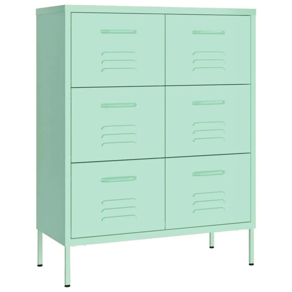 Protetor de Malas Armário com gavetas ço 80x35x101,5 cm verde-hortelã