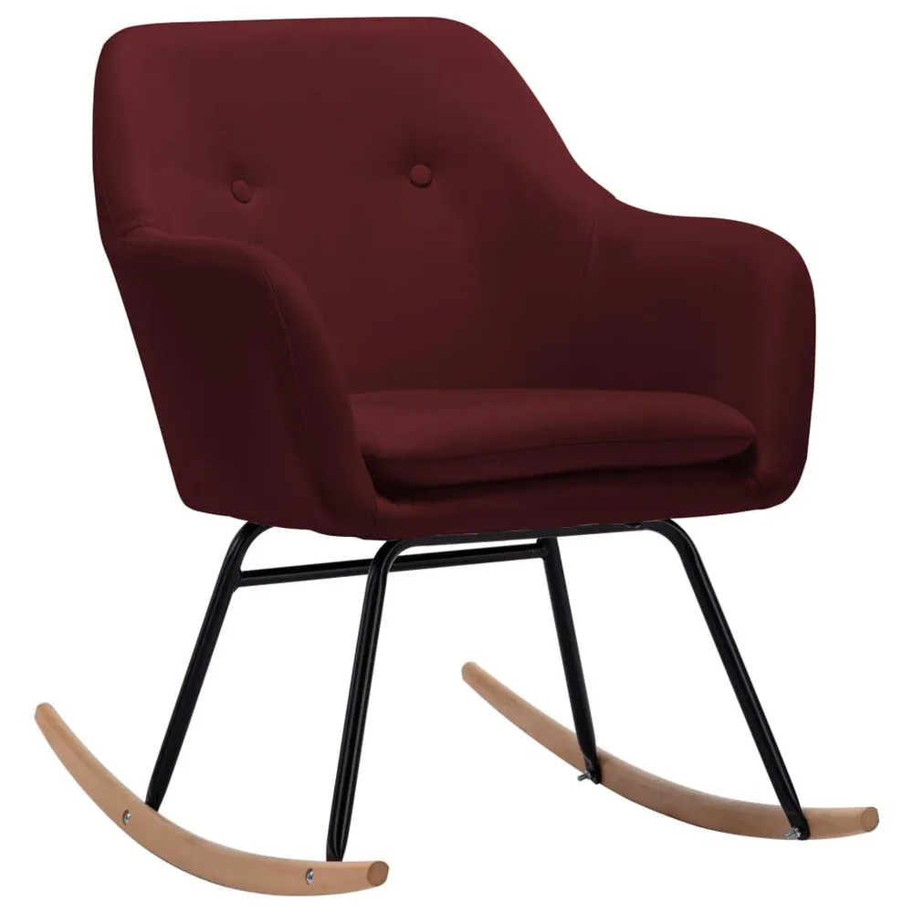 Cadeira de baloiço tecido vermelho tinto | Ergonômico | Ajustável