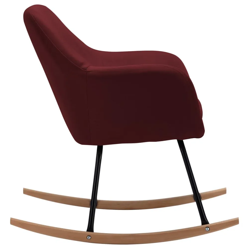 Cadeira de baloiço tecido vermelho tinto | Ergonômico | Ajustável