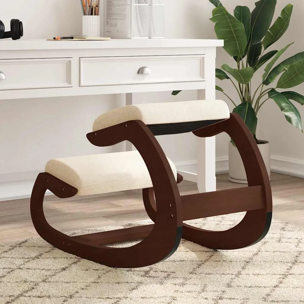 Estante para Jogos Cadeira de ajoelhar 55x84x55 cm contraplacado de bétula creme