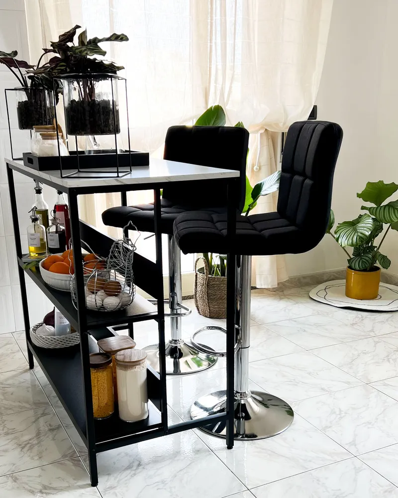 Tamborete rotativo Conjunto de 2 Preto MARION para Gamers