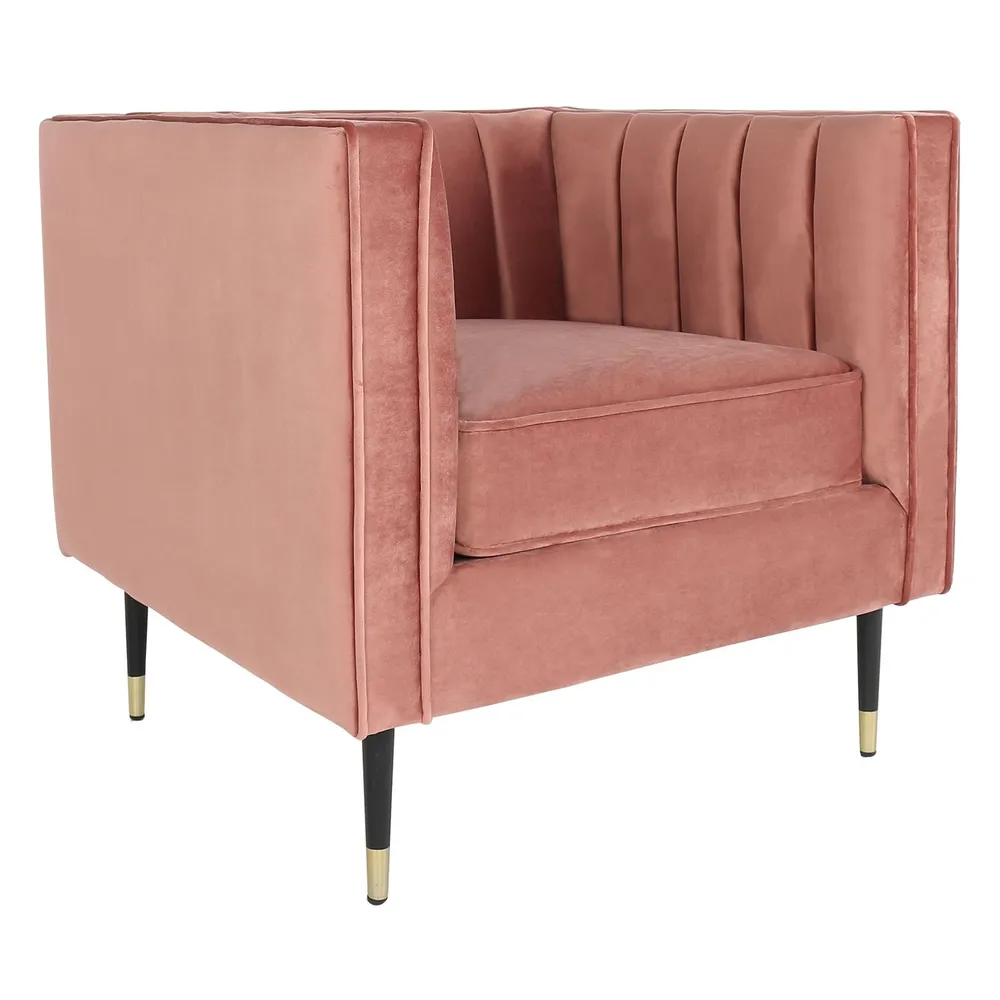 Cadeira Djulian Veludo Rosa