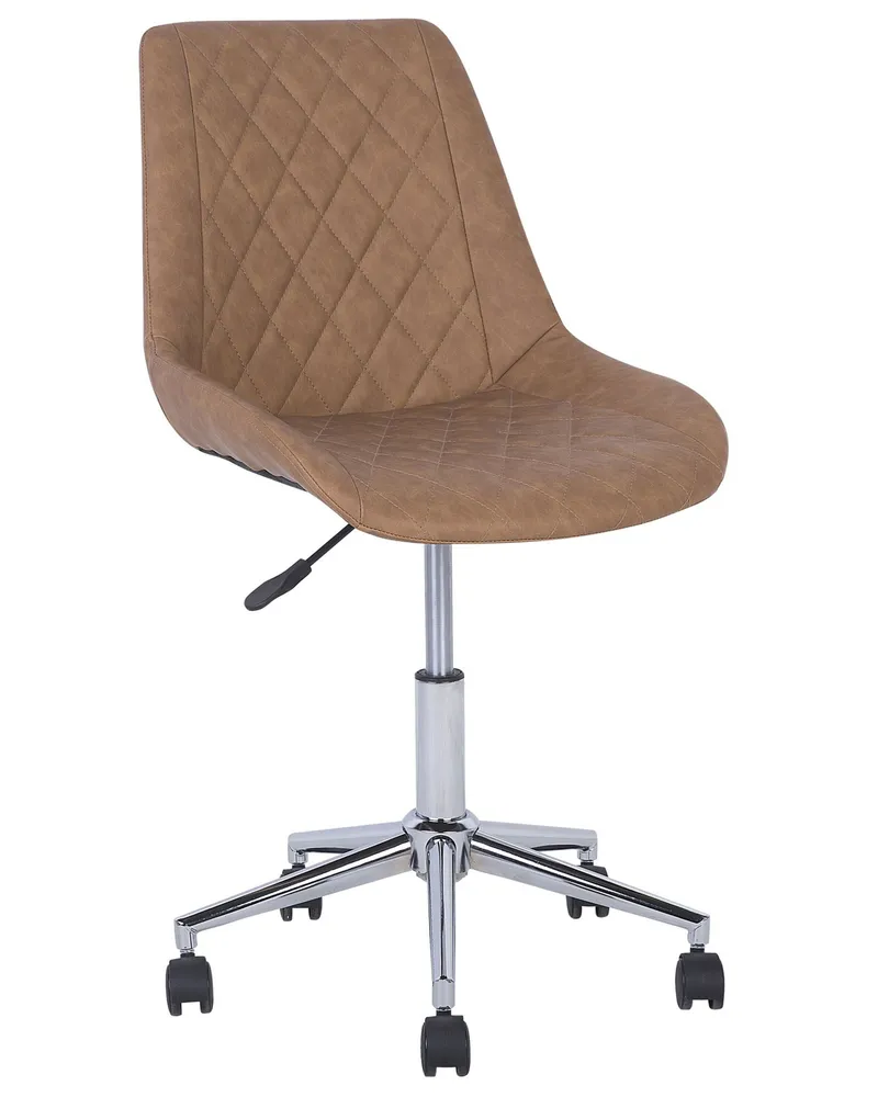 Desk Chair Faux Couro Golden Brown MARIBEL