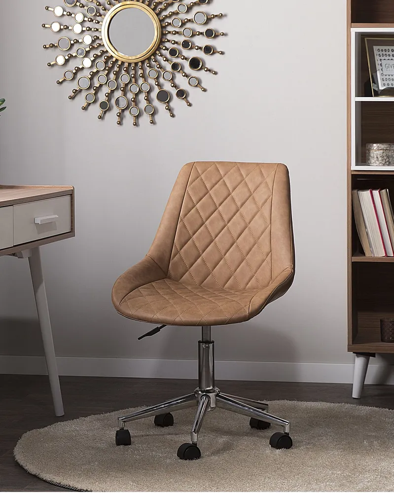 Desk Chair Faux Couro Golden Brown MARIBEL