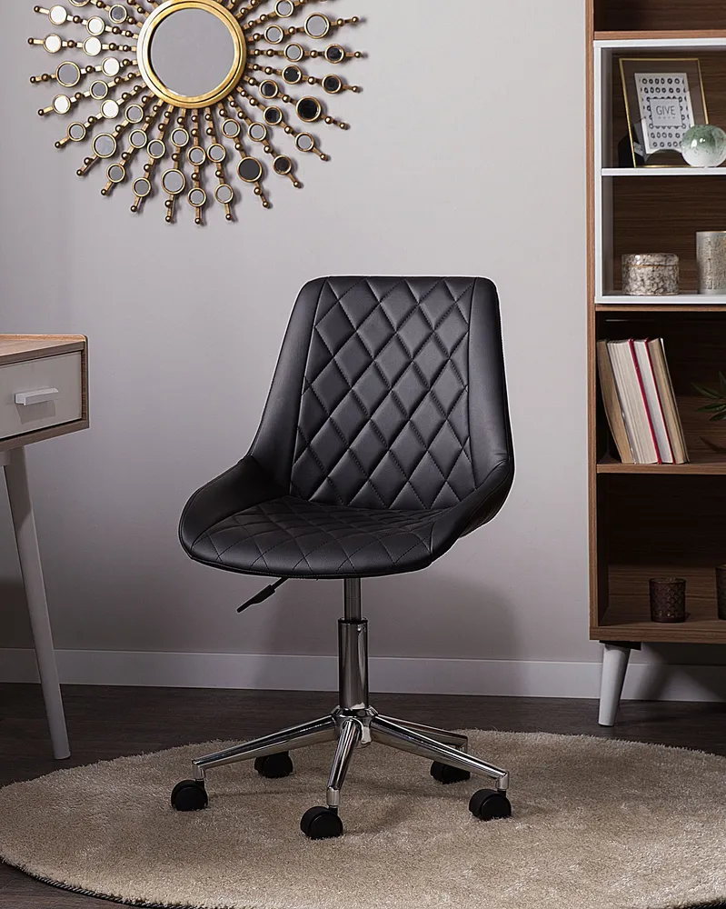 Desk Chair Faux Leather Negro MARIBEL