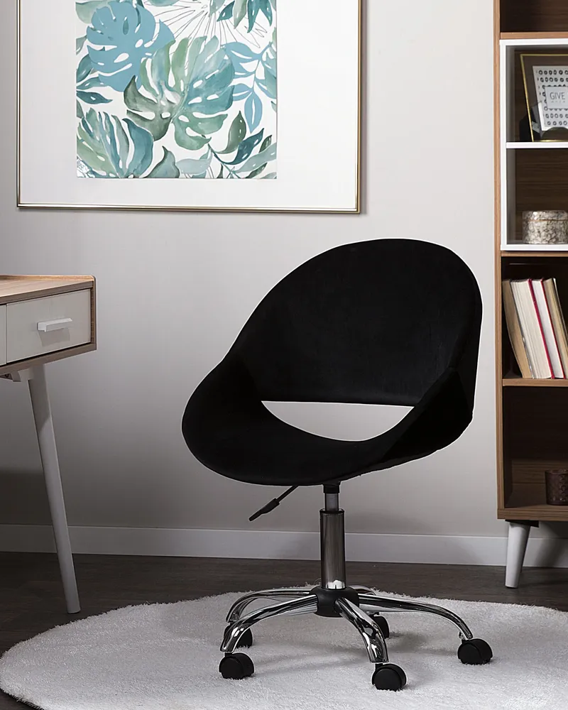 Desk Chair Tecido macio Black SELMA