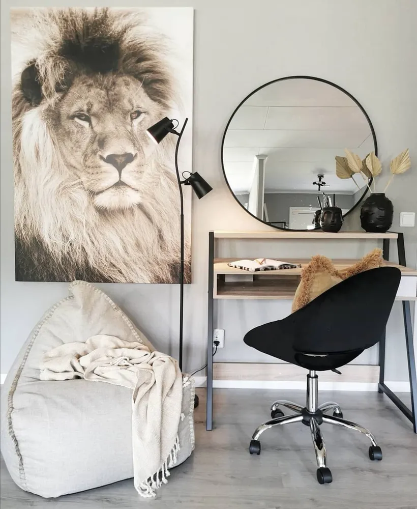 Desk Chair Tecido macio Black SELMA