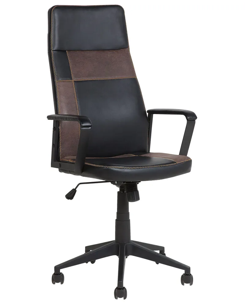 Office Chair Faux Couro Brown DELUXE