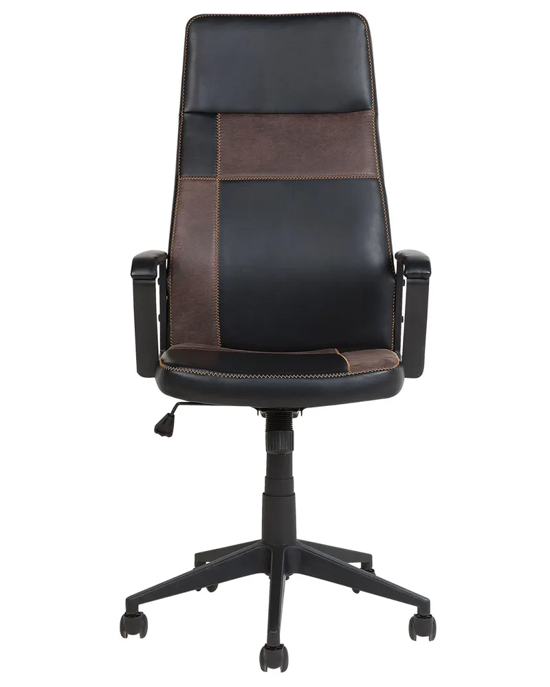 Office Chair Faux Couro Brown DELUXE
