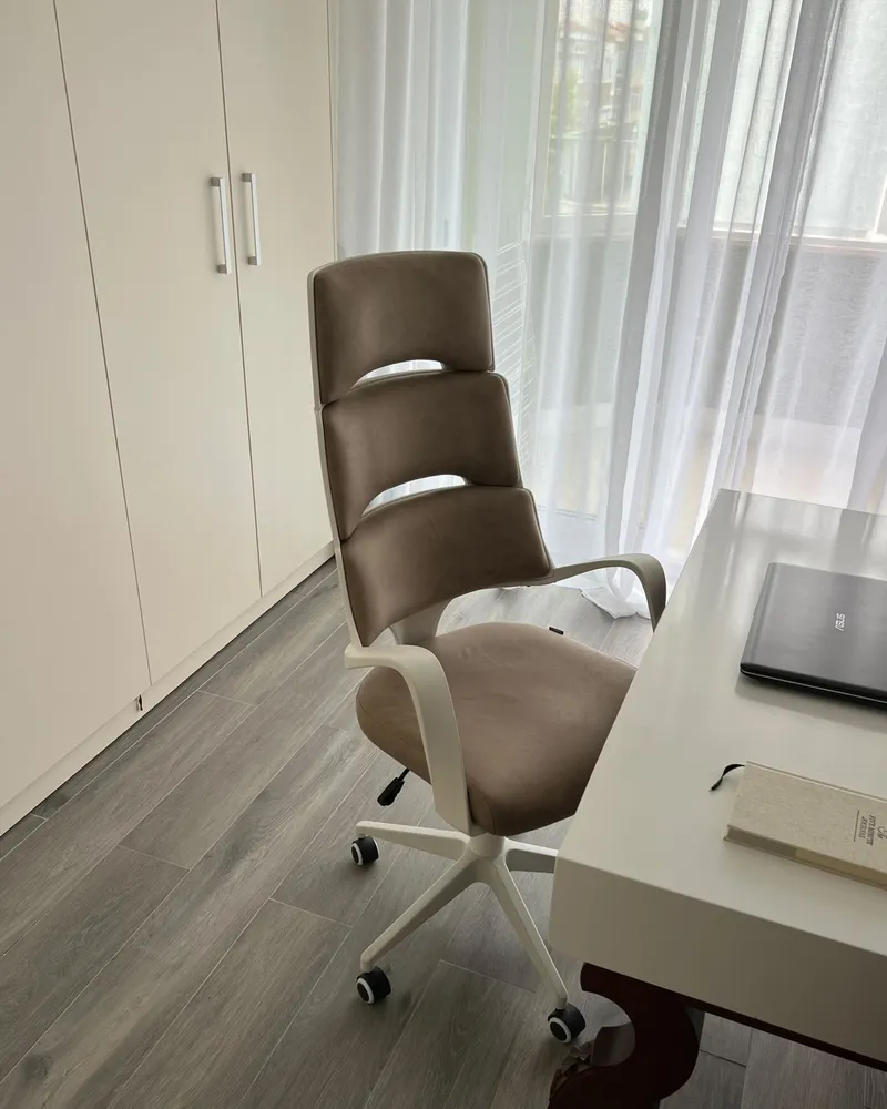 Office Chair Faux Couro Brown GRANDIOSE