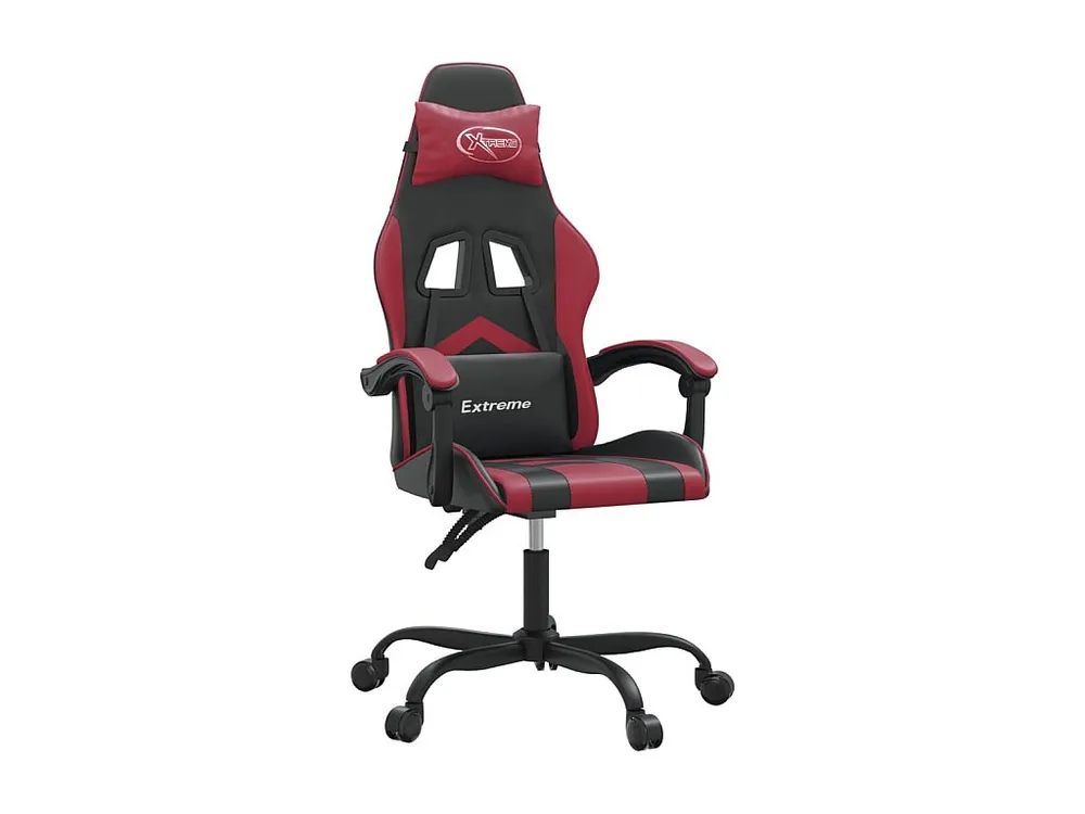 Cadeira gaming couro artificial preto e vermelho tinto