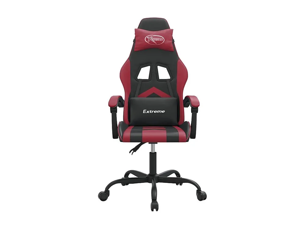Cadeira gaming couro artificial preto e vermelho tinto