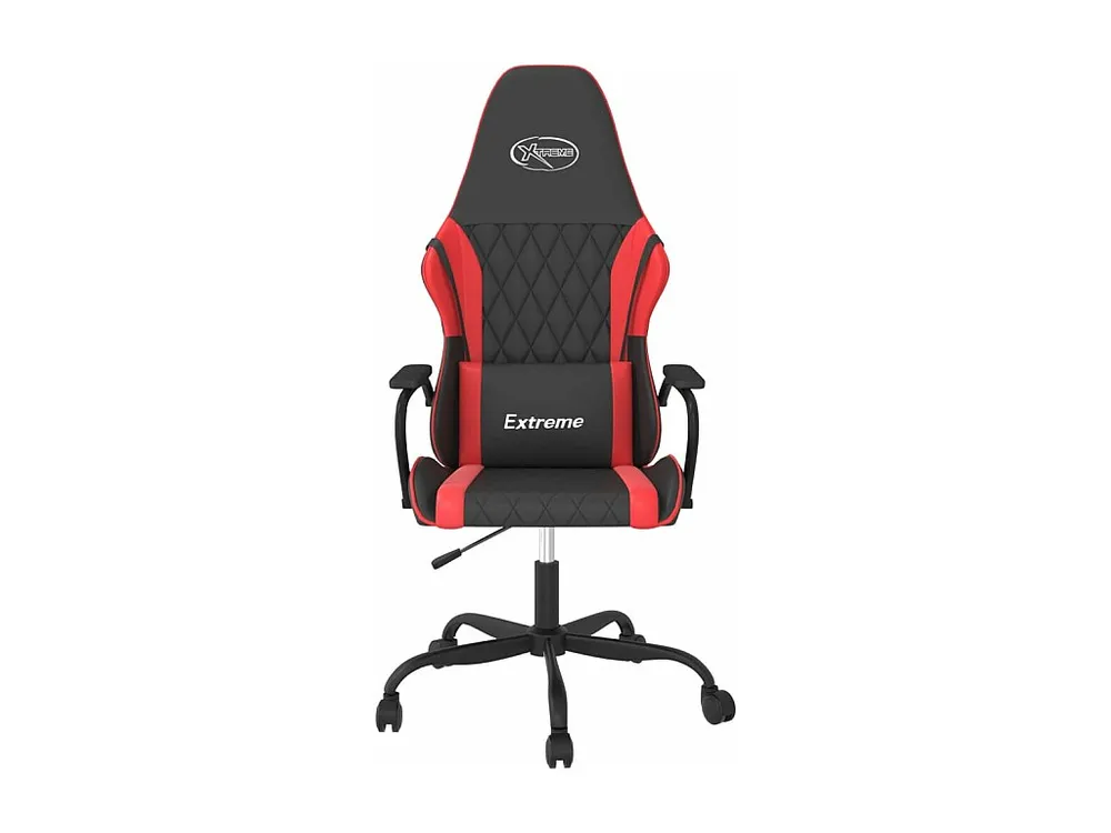 Cadeira gaming massagens couro artificial preto e vermelho