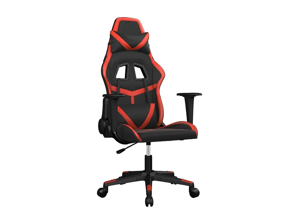 Cadeira gaming massagens couro artificial preto e vermelho