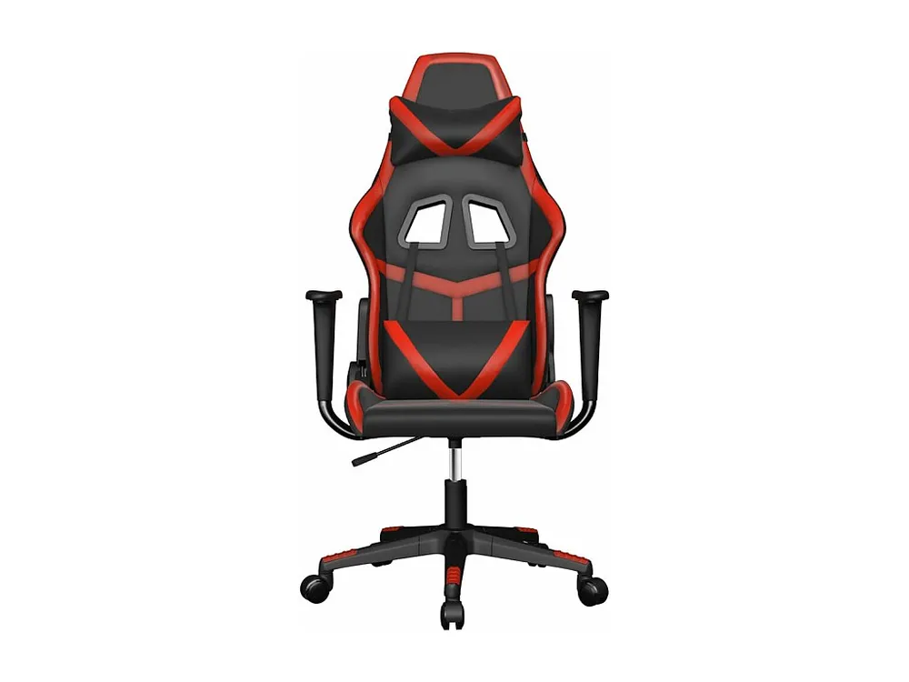 Cadeira gaming massagens couro artificial preto e vermelho