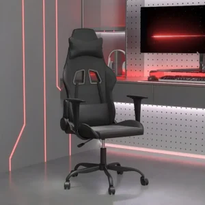 Cadeira gaming de massagens couro artificial preto