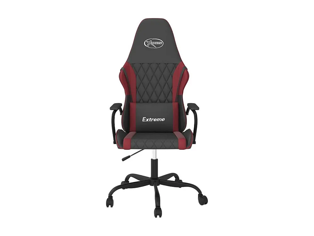 Cadeira gaming massagens couro artificial preto/vermelho tinto