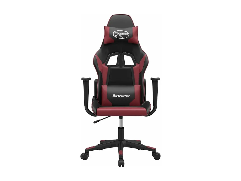 Cadeira gaming massagens couro artificial preto/vermelho tinto