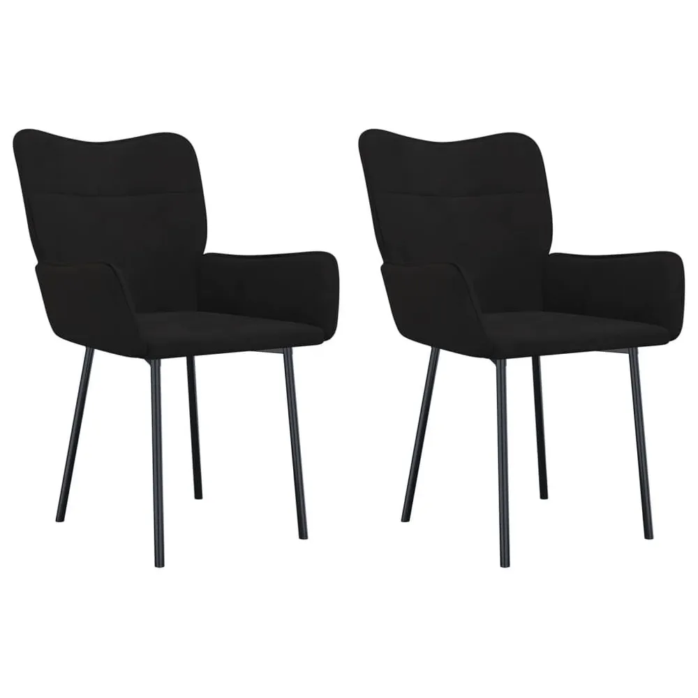 Cadeiras de jantar 2 pcs veludo preto
