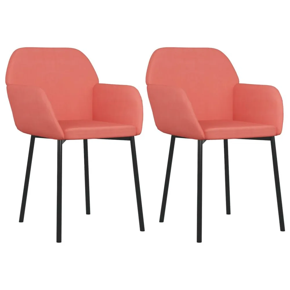Cadeiras de jantar 2 pcs veludo rosa