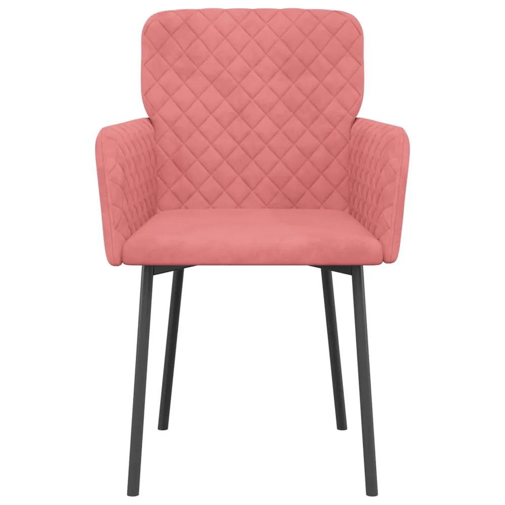 Cadeiras de jantar 2 pcs veludo rosa