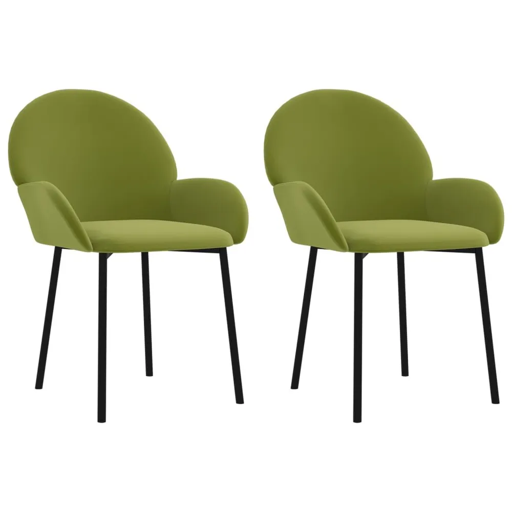 Cadeiras de jantar 2 pcs veludo verde-claro