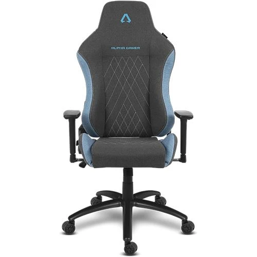 Cadeira Gaming Alpha Gamer Gaia V2 | Tecido - Cinzento Apagado e Azul em Preto e Vermelho