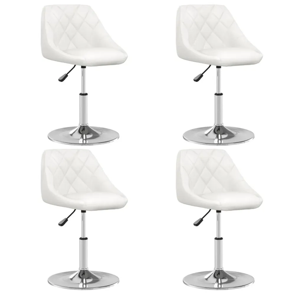 Cadeiras de jantar 4 pcs couro artificial branco para Gamers