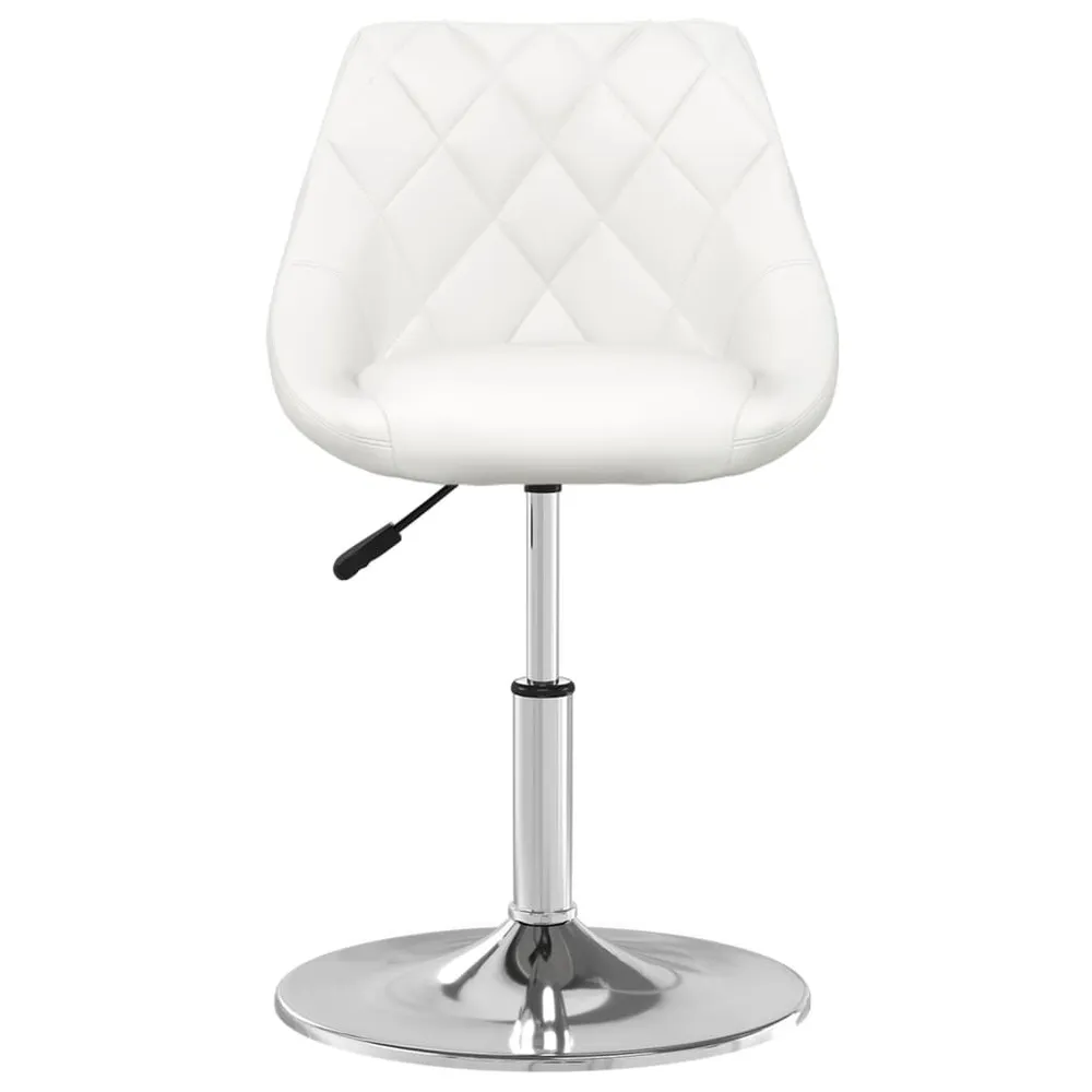 Cadeiras de jantar 4 pcs couro artificial branco para Gamers