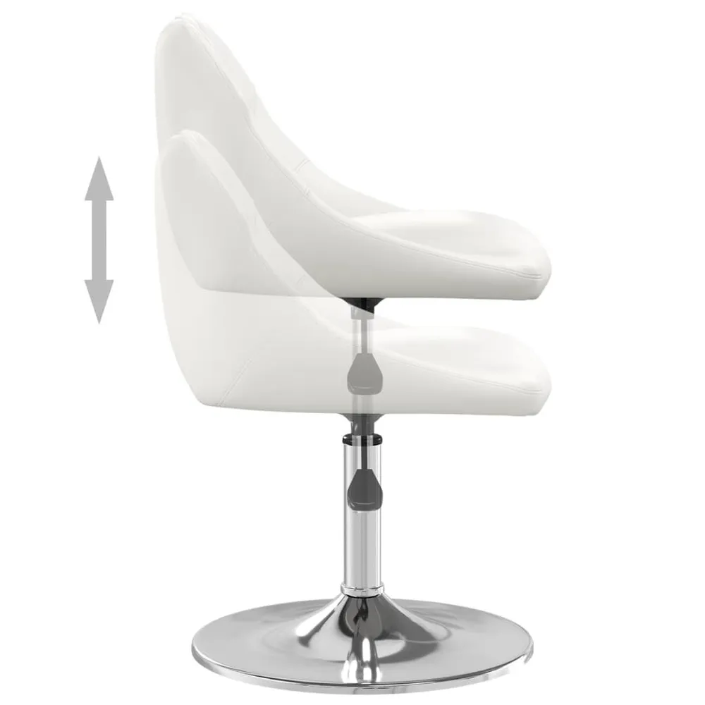 Cadeiras de jantar 4 pcs couro artificial branco para Gamers