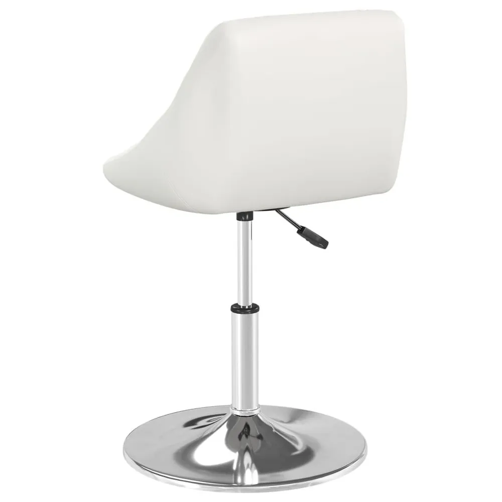 Cadeiras de jantar 4 pcs couro artificial branco para Gamers