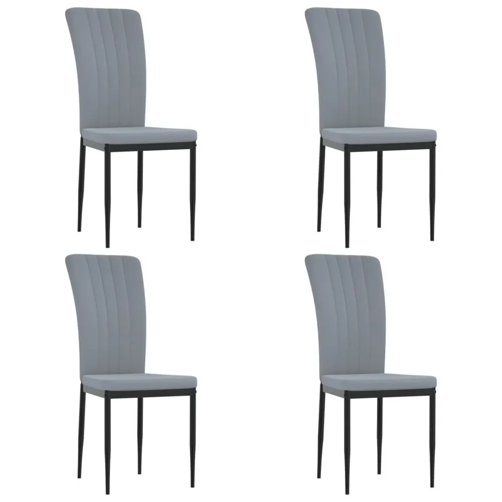 Cadeiras de jantar 4 pcs veludo cinzento-claro - Design Modular e Ajustável