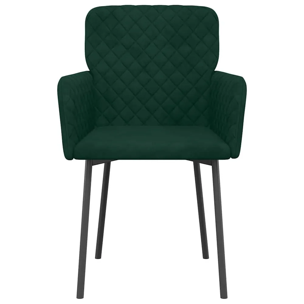 Cadeiras de jantar 2 pcs veludo verde-escuro com Garantia Estendida | Montagem Fácil
