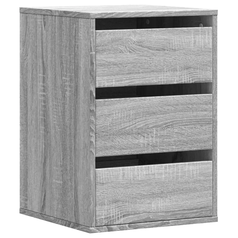 Cómoda 40x41x58 cm derivados de madeira cinzento sonoma em Preto e Vermelho