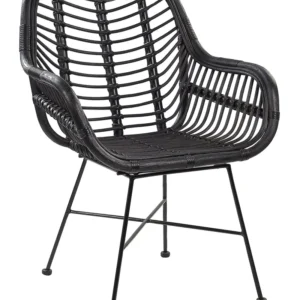 Ergonômico de Alta Qualidade Cadeira de rattan preto CANORA