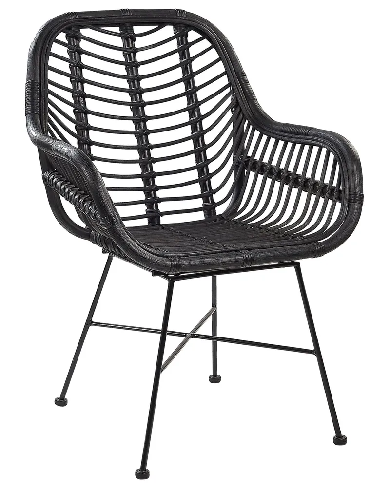 Ergonômico de Alta Qualidade Cadeira de rattan preto CANORA