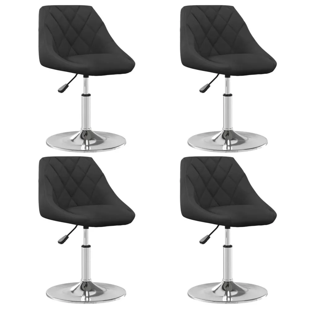 Estante para Jogos Cadeiras de jantar giratórias 4 pcs veludo preto