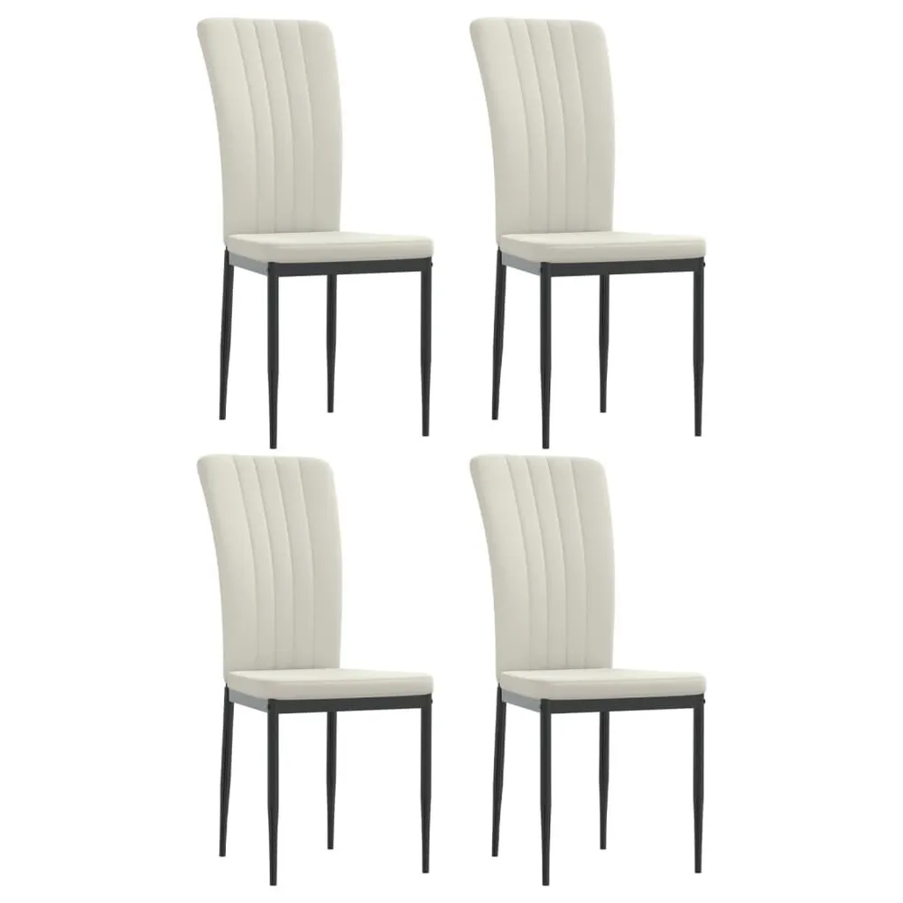 Mesa de Poker Cadeiras de jantar 4 pcs veludo cor creme