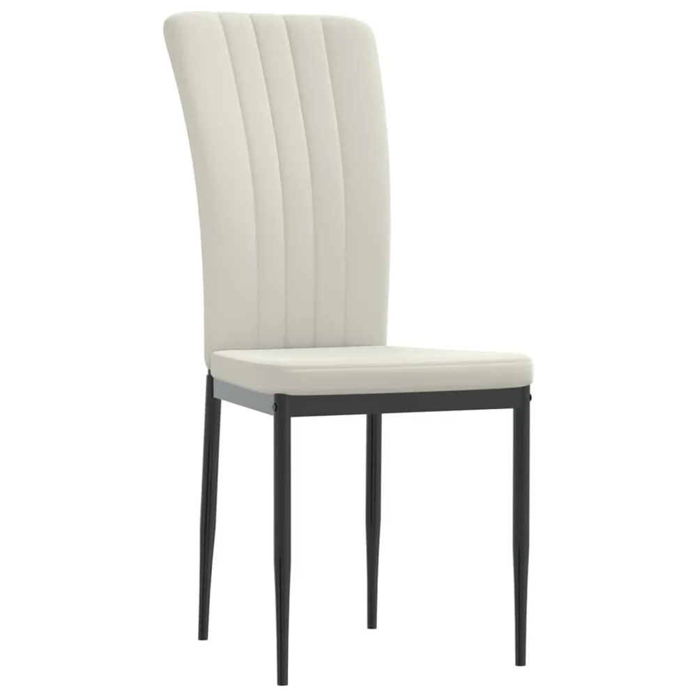 Mesa de Poker Cadeiras de jantar 4 pcs veludo cor creme