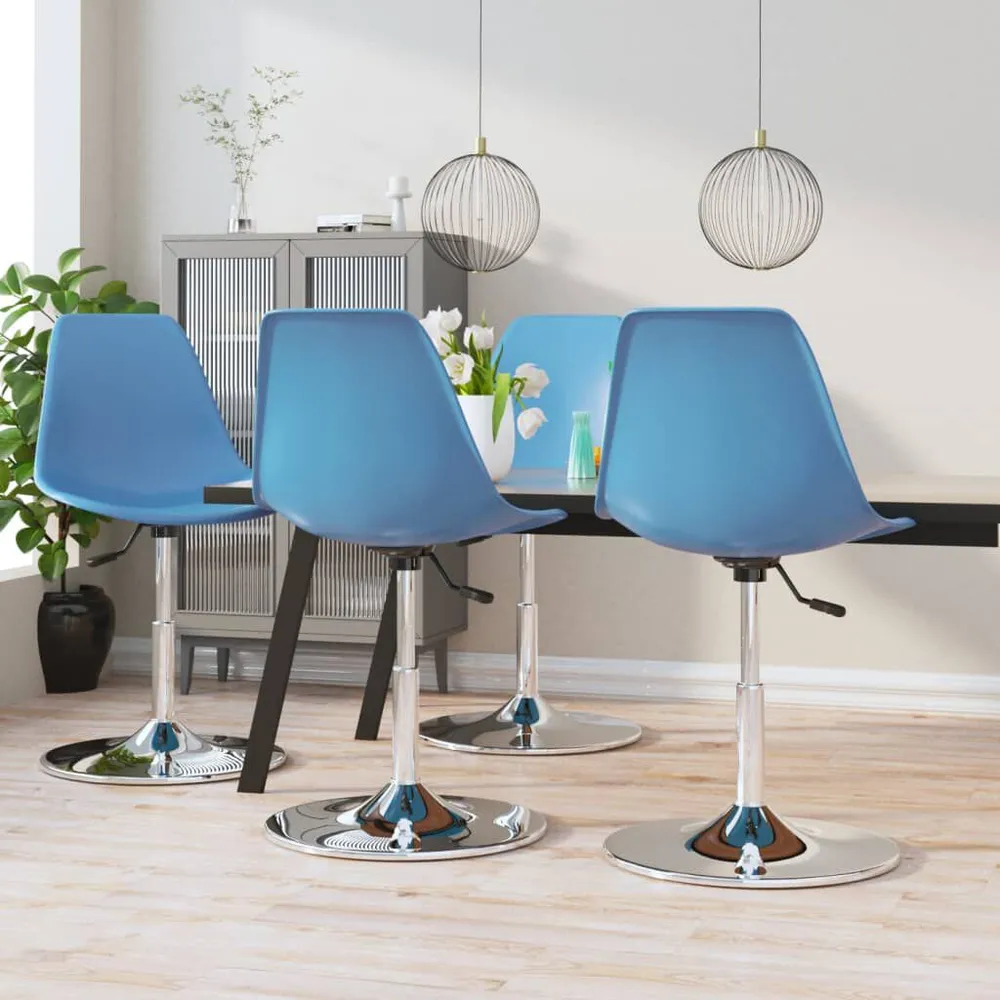 Profissional Premium Cadeiras de jantar giratórias 4 pcs PP azul
