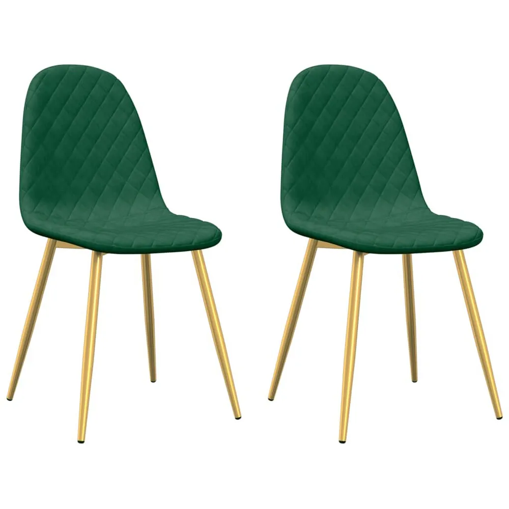 Resistente para Ambientes de Lazer Cadeiras de jantar 2 pcs veludo verde-escuro