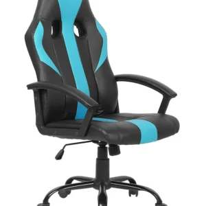 Swivel Faux Leather Office Chair Blue SUCCESS