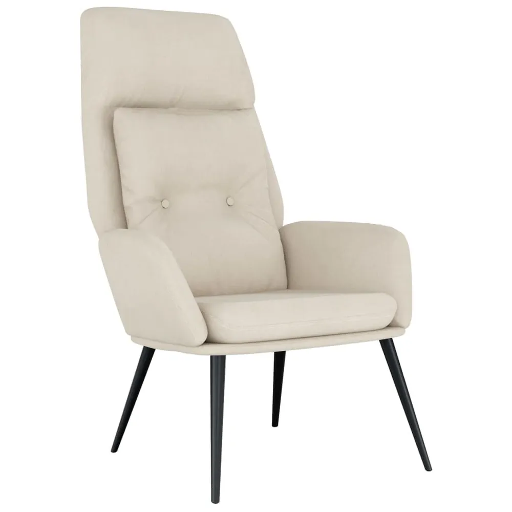 Cadeira de descanso camurç artificial cor creme