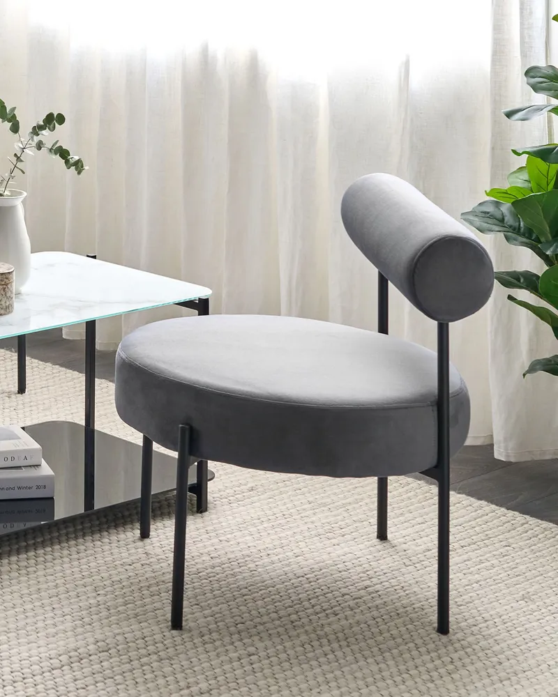 Poltrona ALPHA Veludo Cinzento